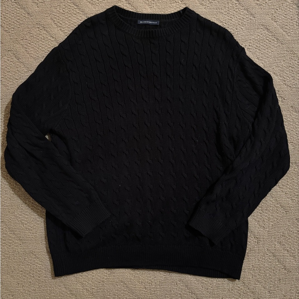 Brandy Melville Black Cable Knit Sweater